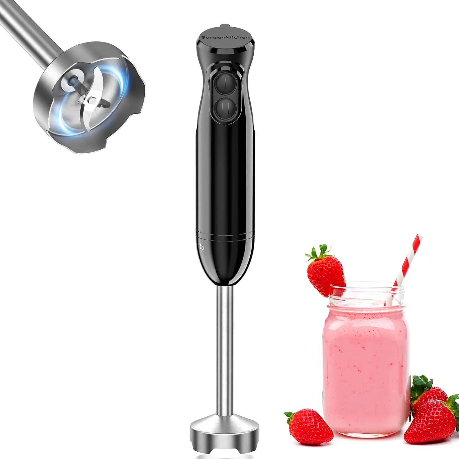 Bonsenkitchen Batidora de Mano 1000W